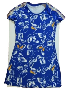Women's Adidas Farm Dress Size Small Blue White with Butterfly Print - Picture 1 of 12