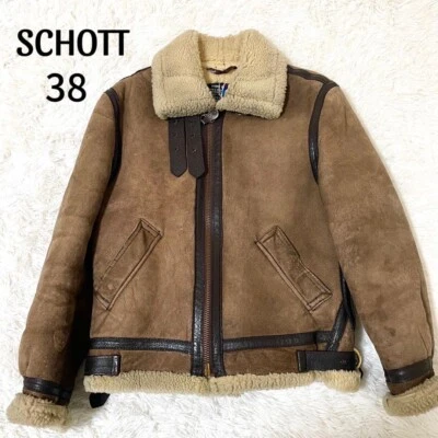 Schott  Type B-3 Flight Mouton Leather  Jacket  Size 38  Made in USA - Image 1 of 4