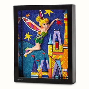Disney Disneyland 60th Diamond Tinker Bell Shadow Box Wall Art por Britto NUEVO - Imagen 1 de 5