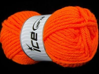 4-Skein Lot Atlas Superbulky Yarn Acrylic 4x100g/65m Neon Orange - Image 1 of 4