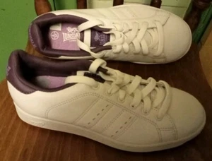 New Lonsdale Leyton Lace Trainers - Size 4 - White/Purple. - Picture 1 of 9