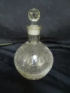 VINTAGE CRAKLE GLASS PERFUME/SPIRIT DECANTER - Picture 1 of 7