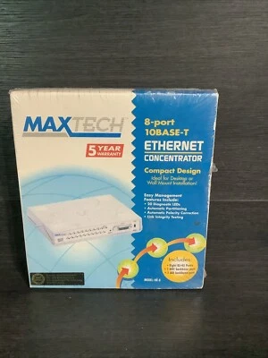 MaxTech 8 Port 10Base-T Ethernet Concentrator Ethernet HX-8 - Image 1 of 4