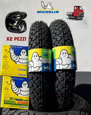 100/90-10 56J COPPIA MICHELIN S83 DOT/ANNO 2025 +CAMERE D'ARIA PIAGGIO APE GOMME