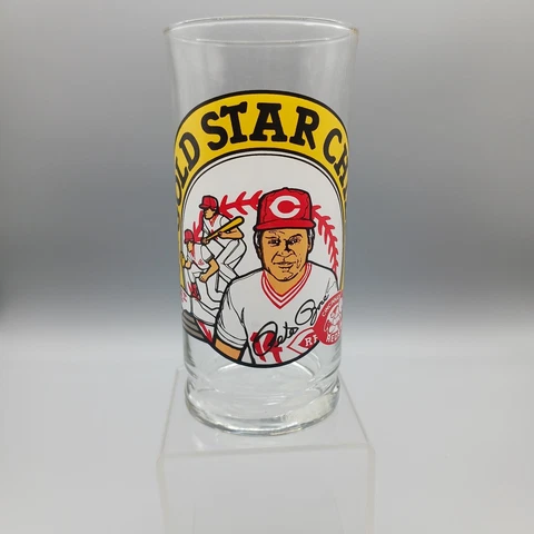 Vintage Gold Star Chili Pete Rose Cincinnati Reds Glass Tumbler Cover