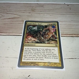 Magic The Gathering “ACH! HANS, RUN!”, ENCHANTMENT + Protective Cover - Picture 1 of 3