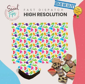 Schokoladen Transferbogen (Dinosaurier, Brüllen) essbar für Deko DIN A4 - Bild 1 von 2