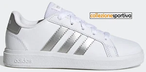 SCARPE ADIDAS GRAND COURT 2.0 K- GW6506 col. bianco/argento - Foto 1 di 5