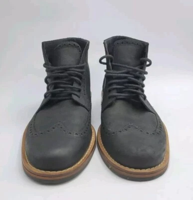 COLE HAAN Liam Chukka II Wingtip Leather Ankle Boots Black Men’s Size 8 M- INDIA - Image 1 of 4