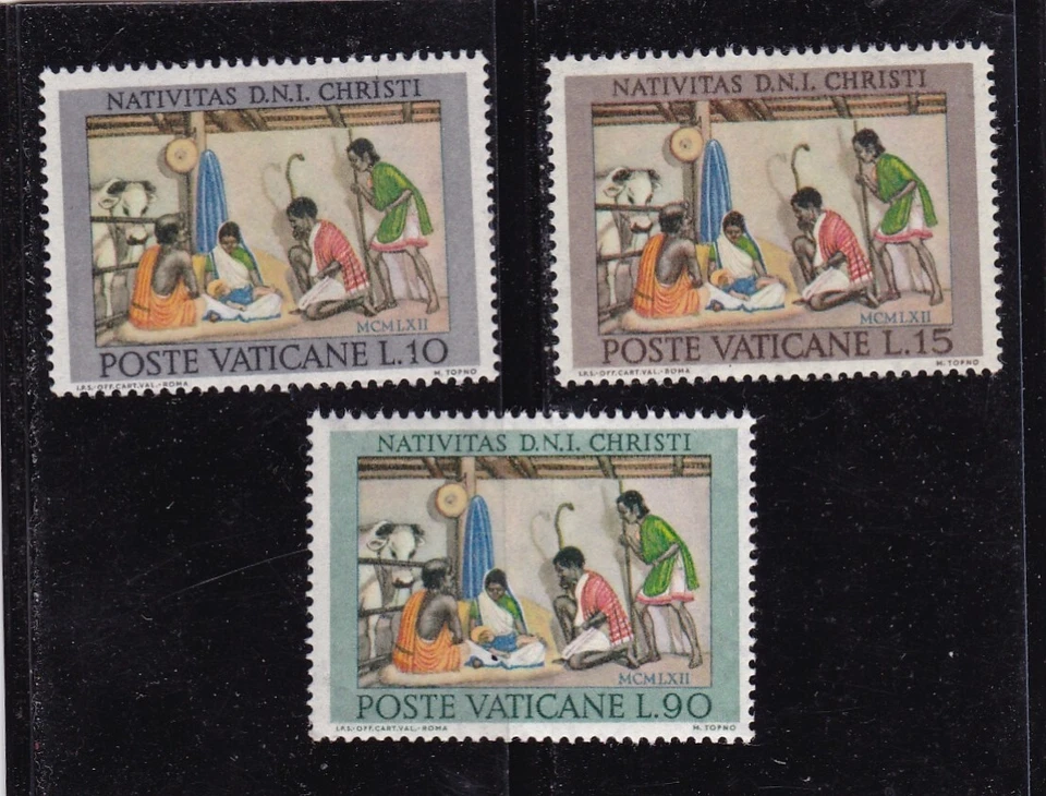 CIUDAD DEL VATICANO #353-355 MNH BELÉN EN LA INDIA Foto 1 de 1