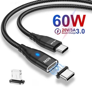 Cavo USB magnetico, Tipo-C, iPhone 2 in 1, Ricarica rapida, iPhone, Samsung - Picture 1 of 9