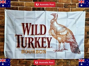 Wild Turkey Flag Banner 150x90cm  Bar Decor Collectables Man Cave Wall Hanging - Picture 1 of 12