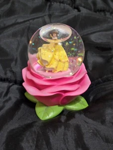 Disney Princess Belle Beauty and The Beast on Flower Figure Mini Snow Globe - Picture 1 of 11