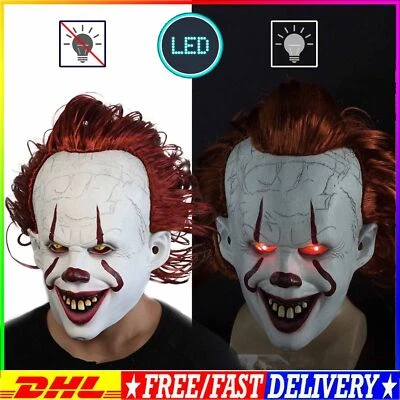 Pennywise Clown Maske Stephen Kings Es Maske Horror Halloween Cosplay Kostüm - Bild 1 von 4