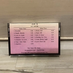 RARE Jon B Bonafide SONY PROMO Cassette Tap BT 66436 Sony Made - Picture 1 of 4
