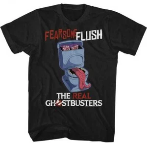The Real Ghost Busters Cartoon Fearsome Flush Ghost Men's T Shirt - Picture 1 of 5