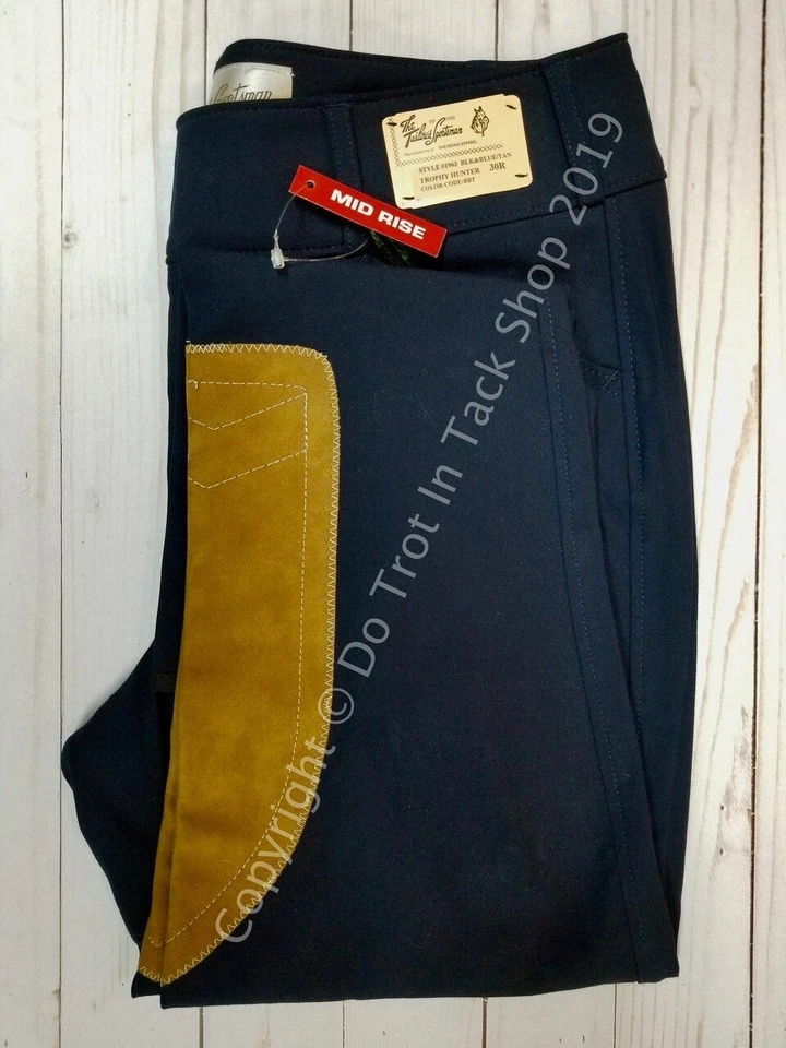 Tailored Sportsman Ladies Vintage Trophy Hunter Front Zip Mid-Rise Black & Blue