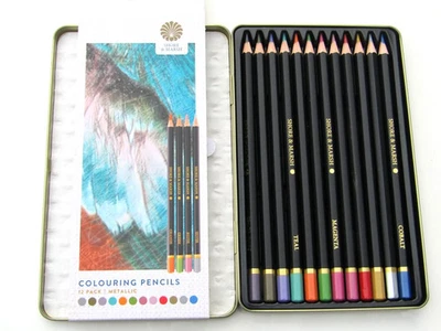 Shore & Marsh Metallic Colouring Pencils 12 Pack - Image 1 of 4