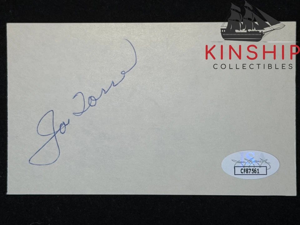 Joe Torre signed 3x5 Index Card JSA COA Yankees Cardinals HOF Auto I200 - Image 1 of 1