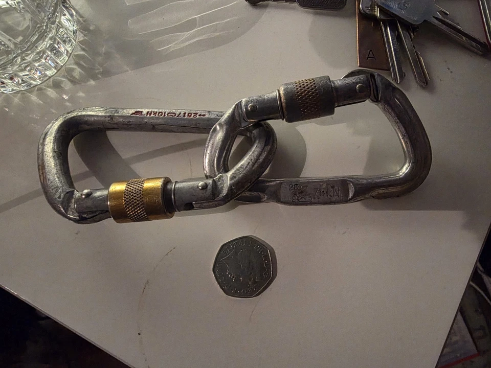 Two Screw Lock Carabiners, HB Wales & DMM Wales. - Image 1 of 1