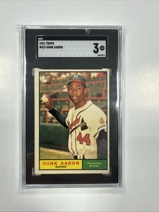 1961 Topps Hank Aaron Card # 415 Milwaukee Braves SGC 3 - Picture 1 of 3