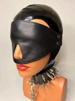 Leather Eye Mask Blindfold for Adults - Adjustable Soft PU Leather Sleep - Image 1 of 4