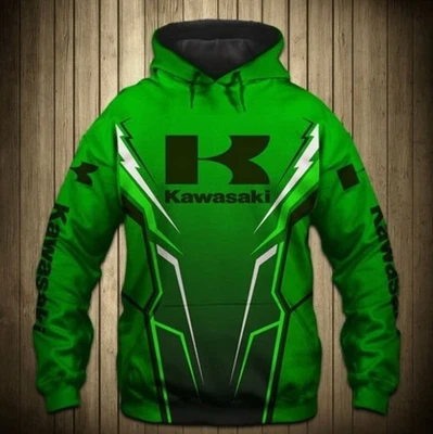 Sudadera con Capucha 3D Top Regalo Top Para Hombre TALLA 3D Impreso Completo 3D Kawasaki Verde Nuevo Foto 1 de 4