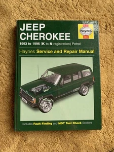 Jeep Cherokee manual Haynes 1993 to 1996 petrol K to N REG - Picture 1 of 6