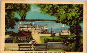 Vintage Michigan MI Postcard Ramona Park Reeds Lake Grand Rapids Kent County - Picture 1 of 3
