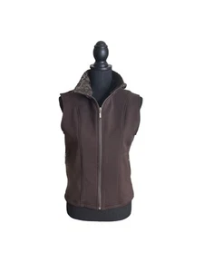 Wooly Bully Wear Women's Brown Fleece Lined Vest With Zip Pockets M - Picture 1 of 10