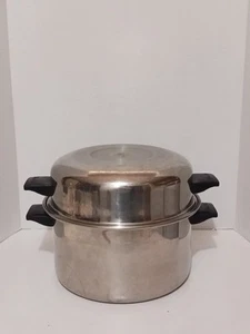 SEAL-O-MATIC USA Multi-Plex Stainless Steel 6 Quart Dutch Oven With Dome Lid VG - Picture 1 of 16