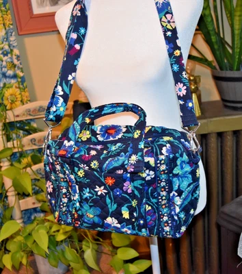 Vera Bradley ICONIC 100 HANDBAG Purse Shoulder Bag MOONLIGHT GARDEN - Image 1 of 4