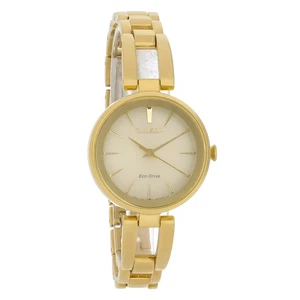 Citizen Eco Drive Women's Axiom Gold Tone Champagne Dial Watch EM0638-50P - Picture 1 of 3