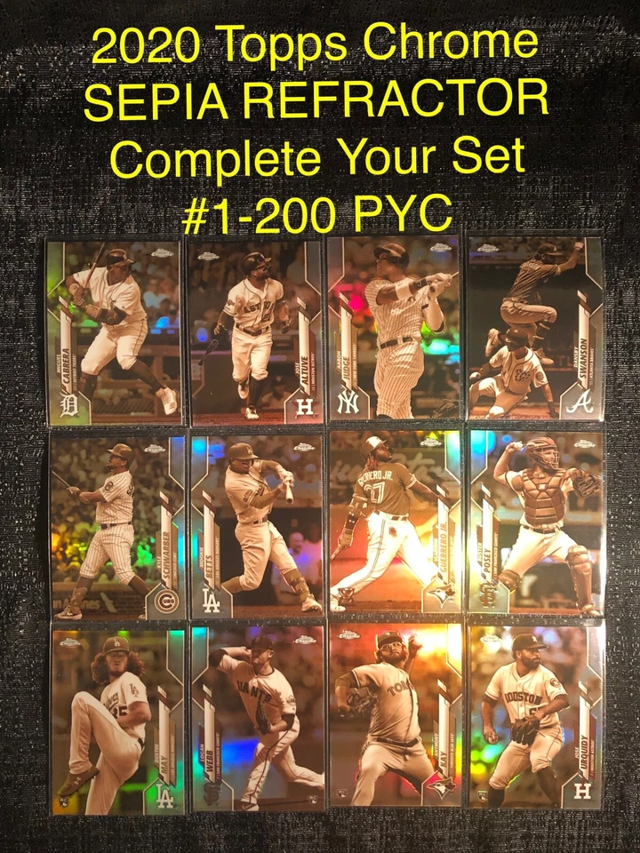 2020 Topps Chrome SEPIA REFRACTOR Card You Pick Complete Your Set ROOKIE CARDS - Image 1 of 1