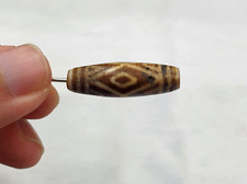 South Asian Burmese Antiques Trade Pumtek petrified Wood Beads Late 19 C. 31mm
