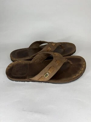 Chanclas Cobian Mujer Talla 8 Cuero Marrón Cómodas Caminar Slip Ons Foto 1 de 4