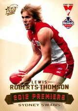 ✺New✺ 2012 SYDNEY SWANS AFL Premiers Card LEWIS ROBERTS-THOMSON