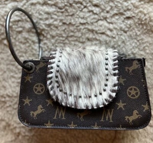 MONTANA WEST Hair On WRISTLET Small Purse Clutch BAG ~ 8.50”x5.50” - Picture 1 of 11