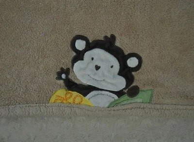 Messages from the Heart Monkey Baby Blanket Tan Brown by Sandra Magsamen Lovey - Image 1 of 4