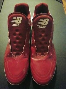 NB New Balance MB4040 Red White Baseball Metal Cleats Size 12.5 - Picture 1 of 6