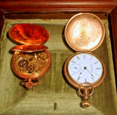 OROLOGI DA TASCA ORO 12-14KT(?) PERRET & BERTHOUD + WALTHAM. PRIMI DEL 900. - Immagine 1 di 4