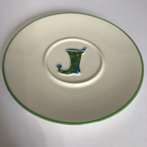 Starbucks 2006 Holiday Christmas Saucer Plate Replacement Green Stocking - Picture 1 of 4