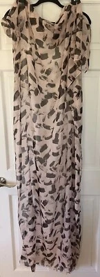 Cachecol feminino rosa e marrom 40”x72” leve sem marca - Imagem 1 de 2