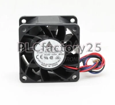 Original Delta FFB0624EHE 6038 60mm 6cm DC 24V 0.57A axial case cooling fan - Image 1 of 3