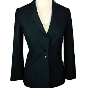 Classiques Entier Wool Blend Black 2 Button Lined Blazer Size 2 - Picture 1 of 10