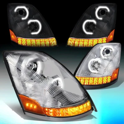 PARA VOLVO VNM VNL 2004-2018 LED DRL + PROYECTOR DE SEÑAL SECUENCIAL FAROS LÁMPARAS Foto 1 de 4