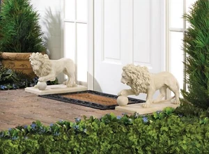 REGAL LION STATUE DUO - Picture 1 of 3