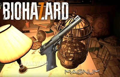 BIOHAZARD7 RESIDENT EVIL ETHAN MAGNUM VINTAGE AUTOMAG PLASTIC REPLICA MODEL - Image 1 of 4