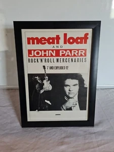 MEATLOAF JOHN PARR MERCERNARIES ALBUM 1980S FRAMED ADVERT MUSIC POSTER A4  8X12" - Picture 1 of 2