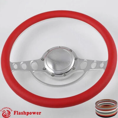 Volantes Billet 14" rojo medio envoltorio Buick Cadillac Pontiac GTO Firebird GMC Foto 1 de 4